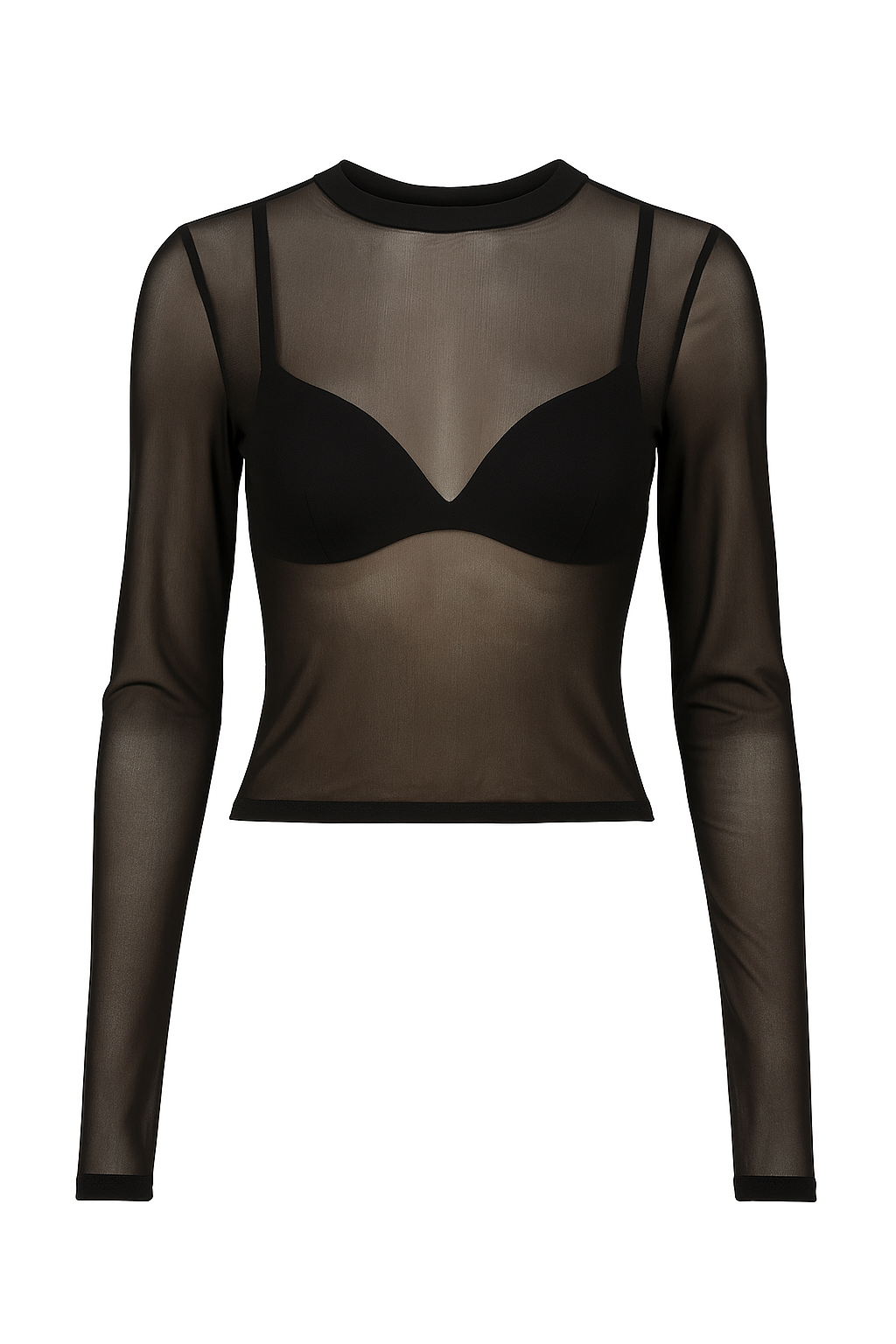 Top Basic Negro Transpatente (bra no incluido)